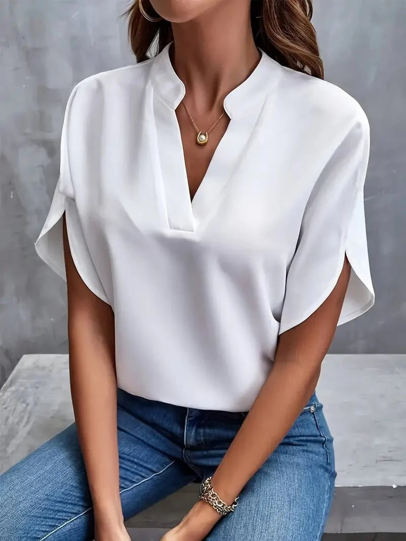 Summer Casual Versatile Wear Chiffon V-Neck Shirt