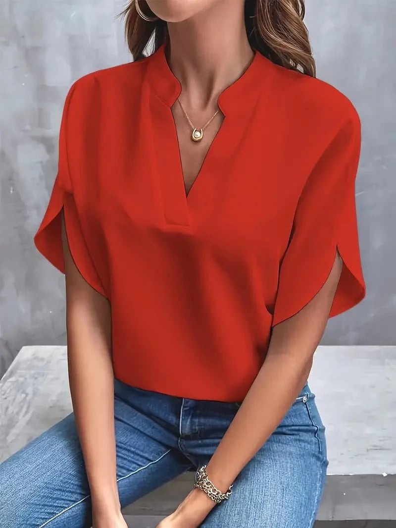 Summer Casual Versatile Wear Chiffon V-Neck Shirt