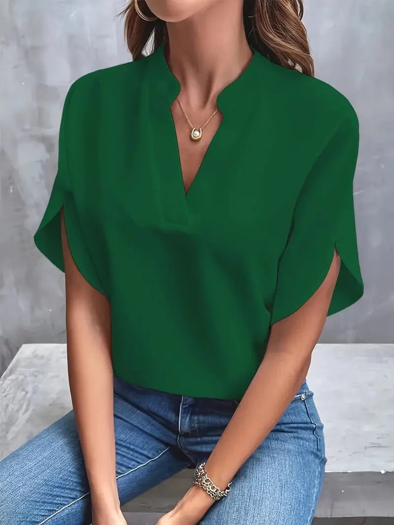 Summer Casual Versatile Wear Chiffon V-Neck Shirt