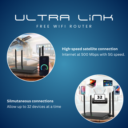 Ultra Link Free Wifi Router [UNLIMITED SATELLITE INTERNET]