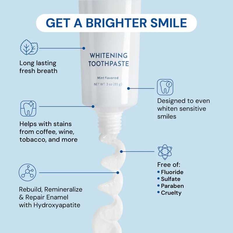 Coconut Oil Toothpaste - Fluoride-Free Hydroxyapatite Teeth Whitening
