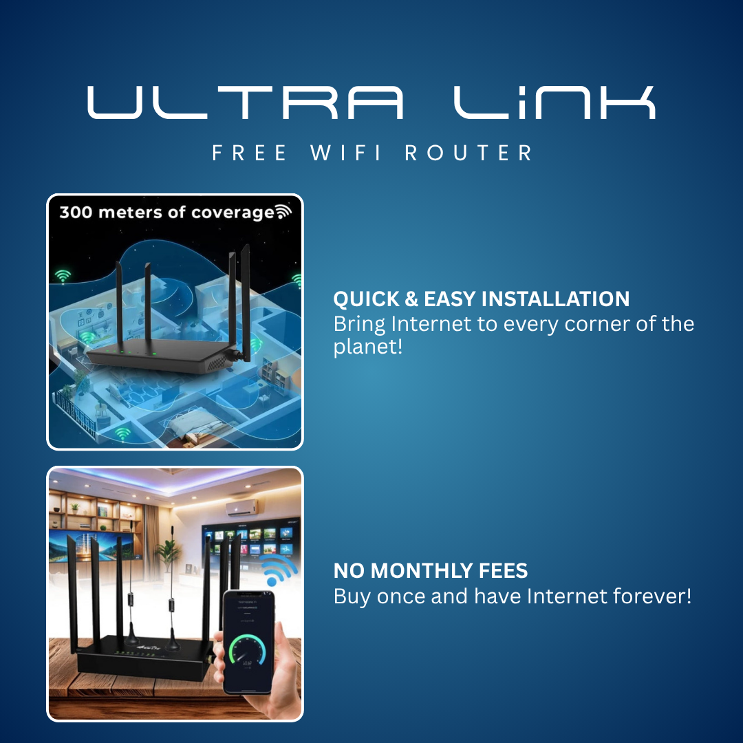 Ultra Link Free Wifi Router [UNLIMITED SATELLITE INTERNET]