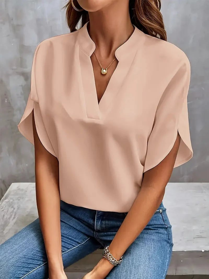 Summer Casual Versatile Wear Chiffon V-Neck Shirt