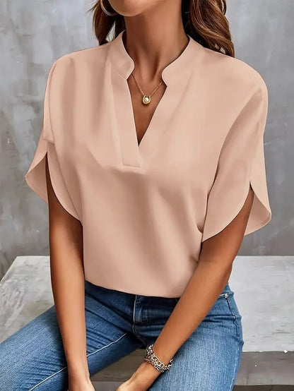 Summer Casual Versatile Wear Chiffon V-Neck Shirt