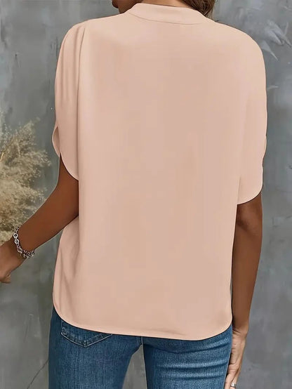 Summer Casual Versatile Wear Chiffon V-Neck Shirt