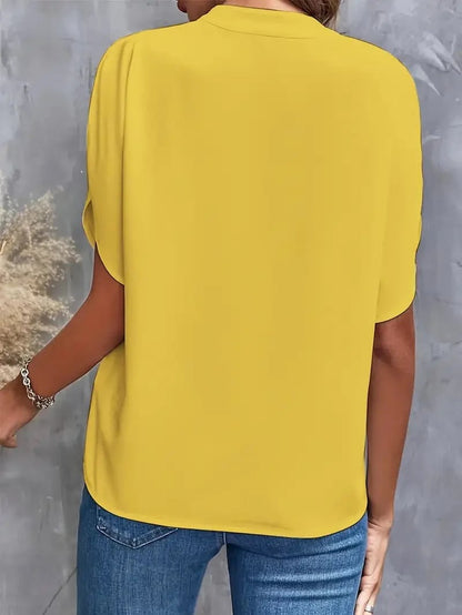 Summer Casual Versatile Wear Chiffon V-Neck Shirt