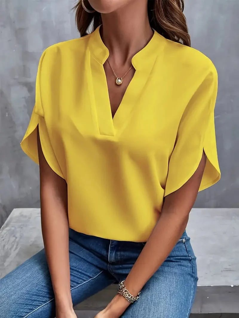 Summer Casual Versatile Wear Chiffon V-Neck Shirt